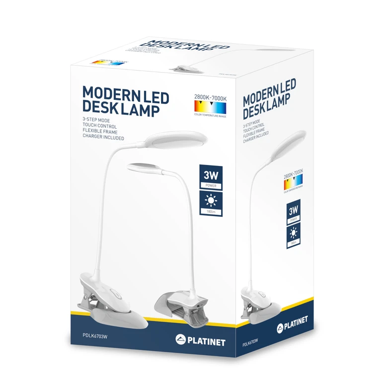 Stolná LED lampa Clip and Desk PDLK6703W