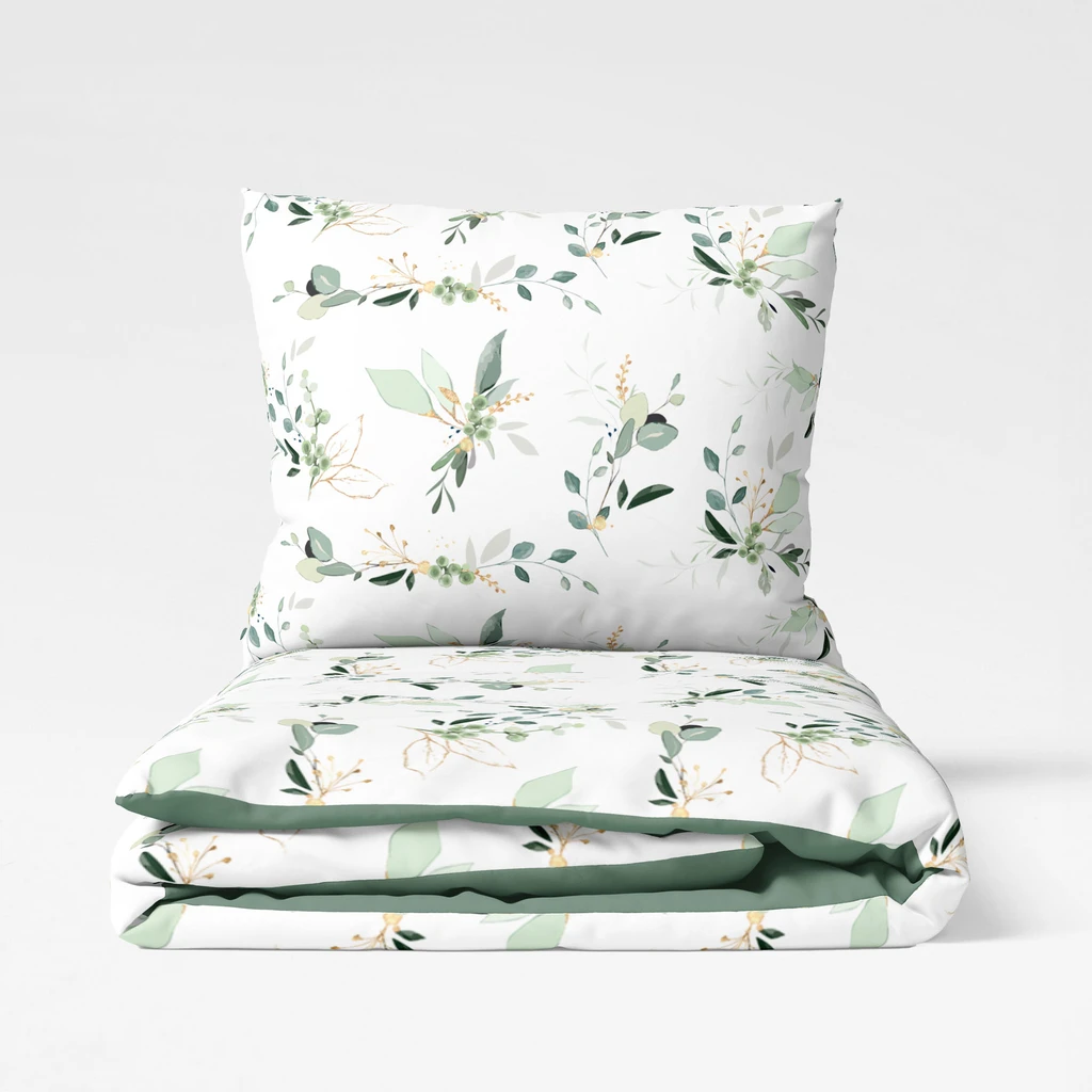 Pościel bawełniana z motywem roślinnym COTTAGE HOME 160x200 cm wykonana z bawełny.