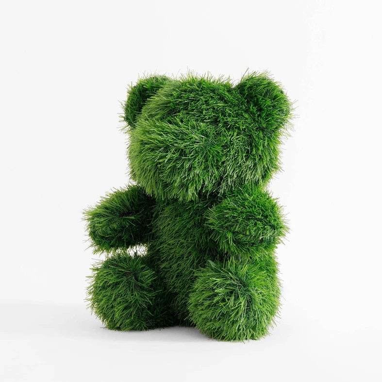 Figúrka do záhrady, medvedík, umelá tráva, 35 cm