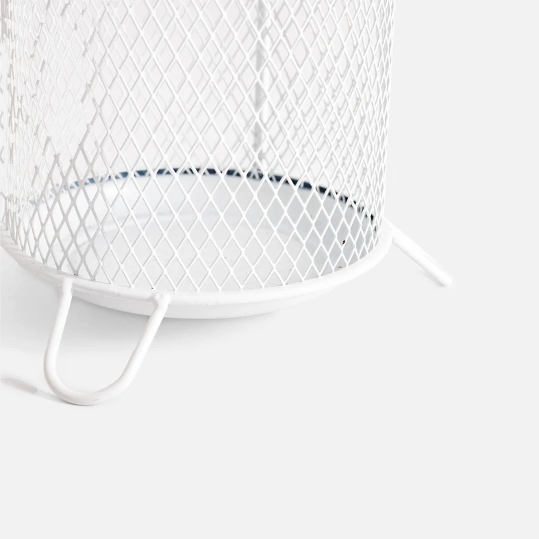 Detal, podstawa stojaka w kolorze białym. 