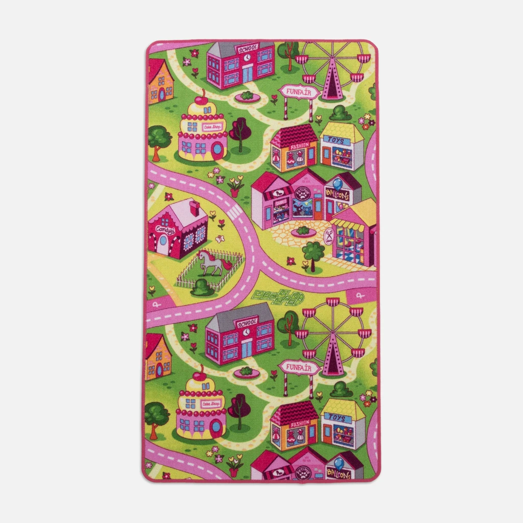 Detský koberec cesty ružový FUNFAIR 80x150 cm