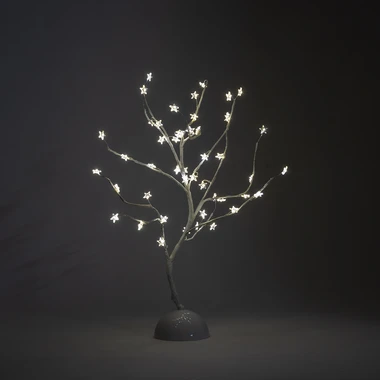 Dekorácia svetelný stromček 48 LED 3AA biely 45 cm