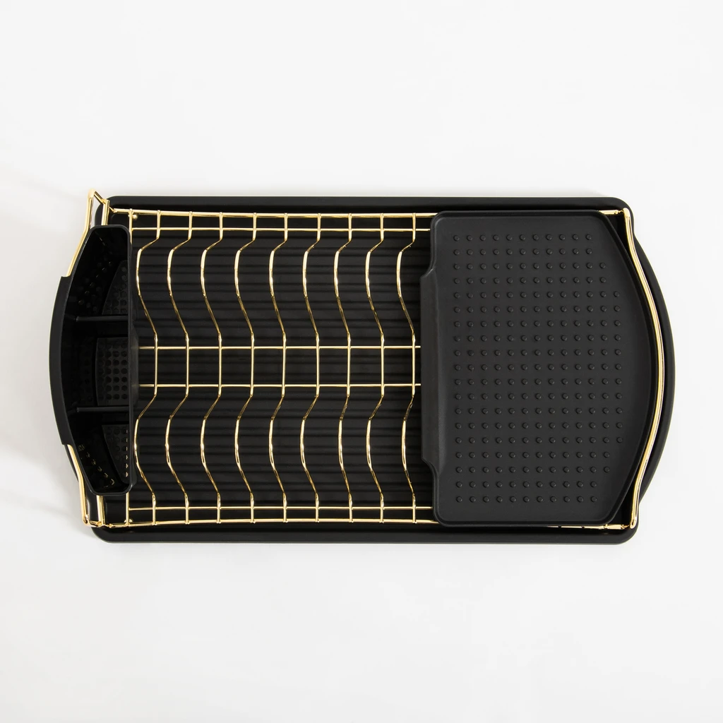 Sušička na riad čierno-zlatá 47,5x26,5x11 cm