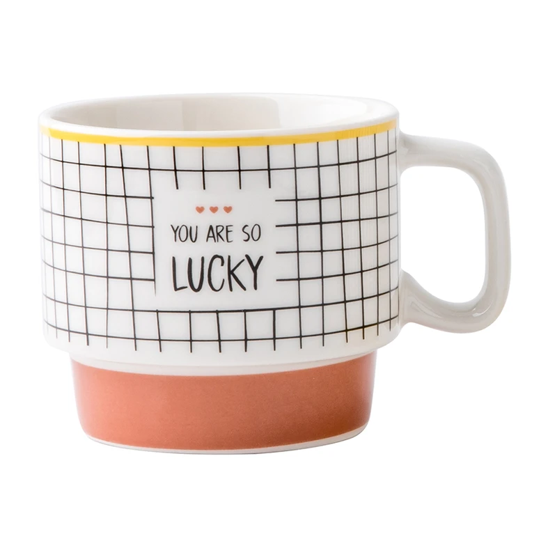 Porcelánový károvaný hrnček 230 ml