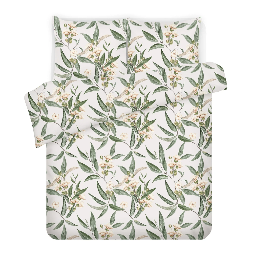 Pościel z satyny bawełnianej KAMELIA MYSTERY GARDEN 220x200 cm wykonana z bawełny satynowej.