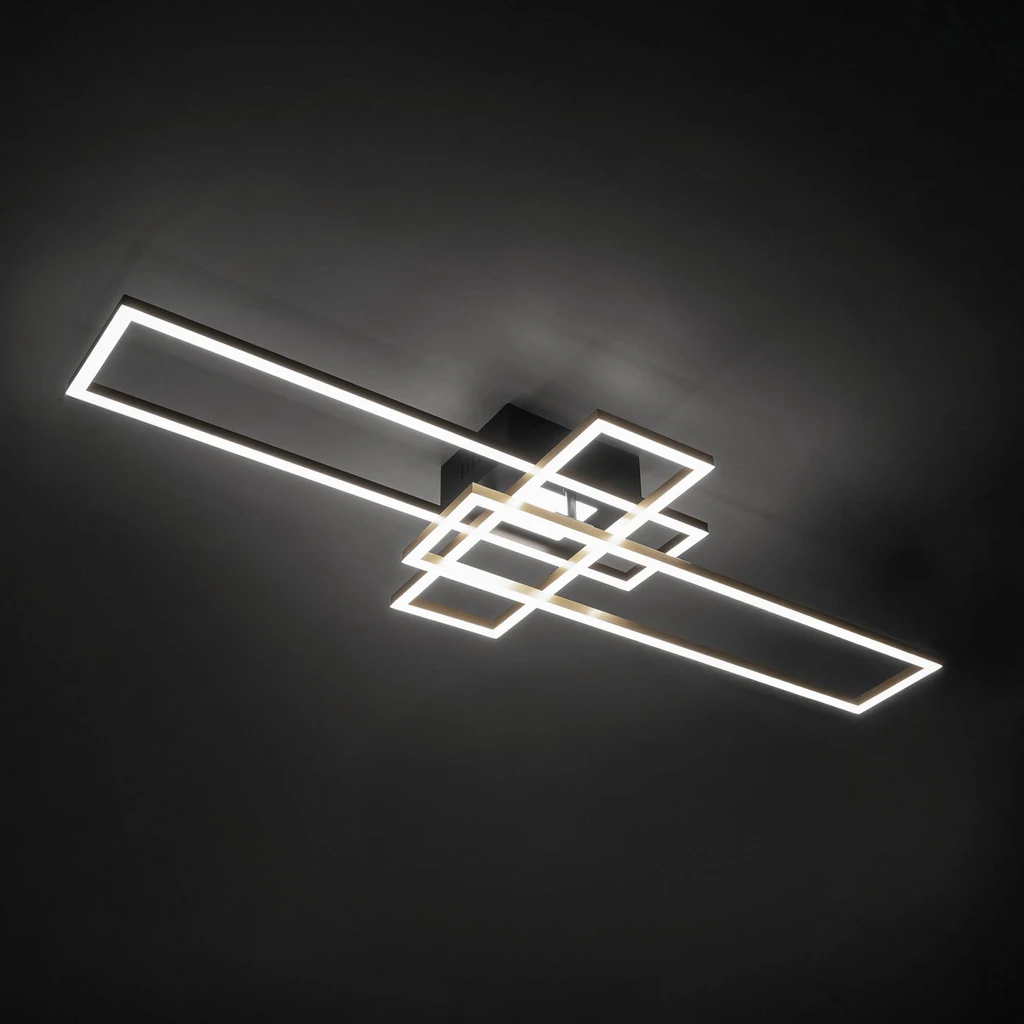 LED stropné svietidlo čierno-zlatá LUMENZ s diaľkovým ovládačom