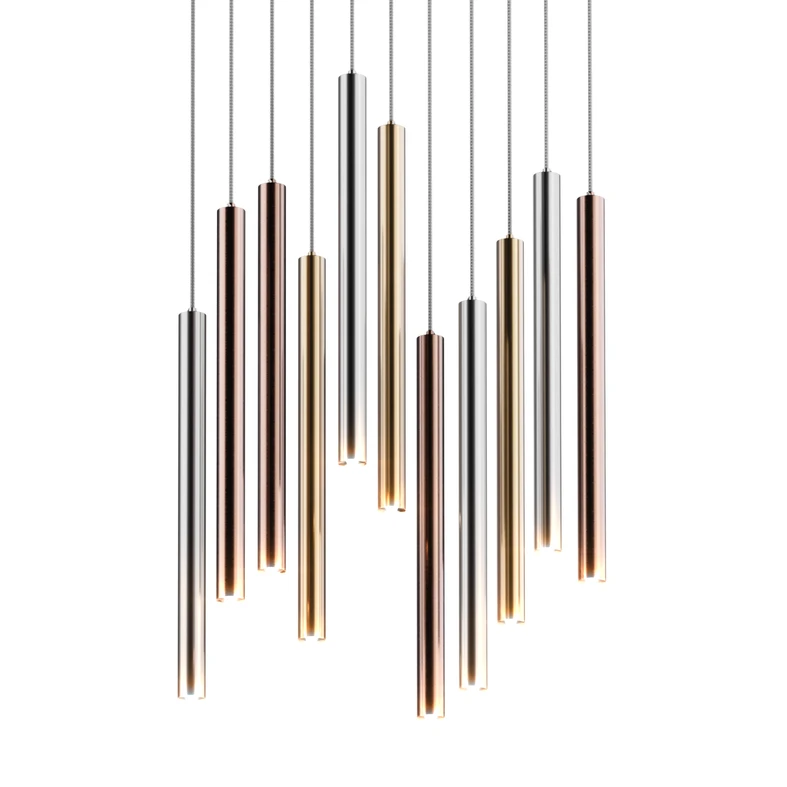 LED luster na lanku strieborno-zlatý LOYA P0461-11A-B5SC