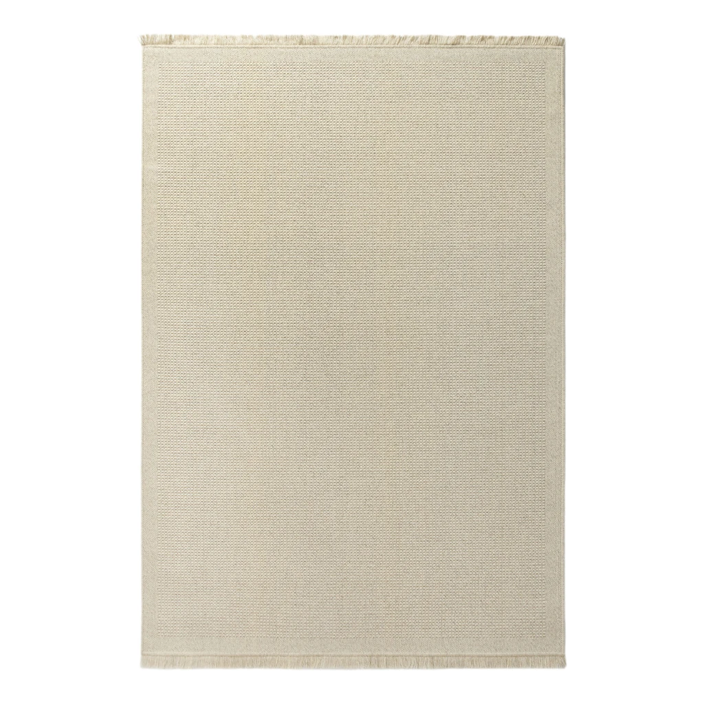 Vlnený koberec WOOL so strapcami svetlobéžový 120x170 cm