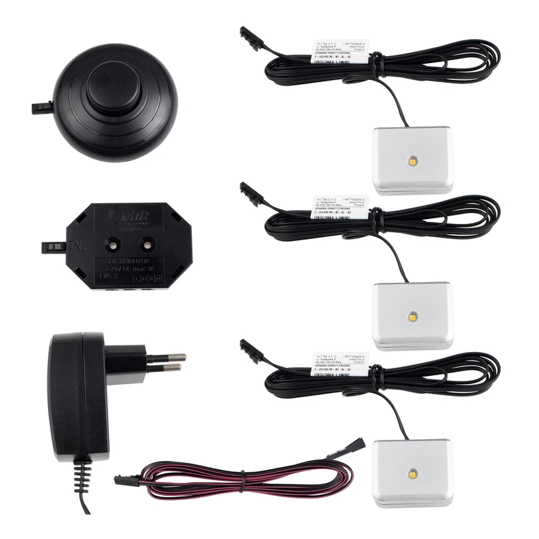 3-bodové DOJO 3D LED osvetlenie s vypínačom, studená farba