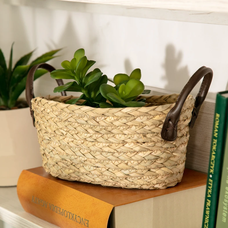 Pletený košík z morskej trávy 28 x 17 x 13 cm