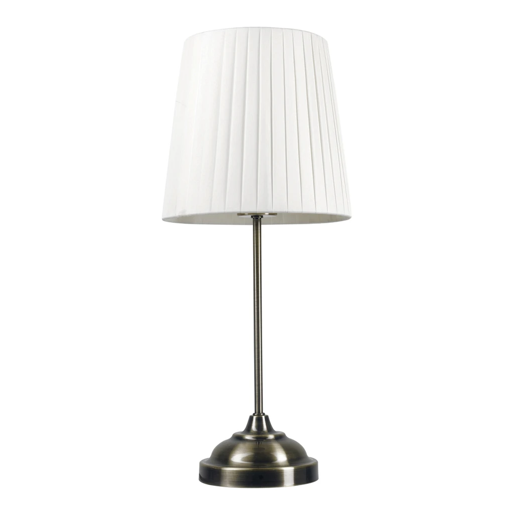 Stolná lampa retro s bielym tienidlom PTL01BW