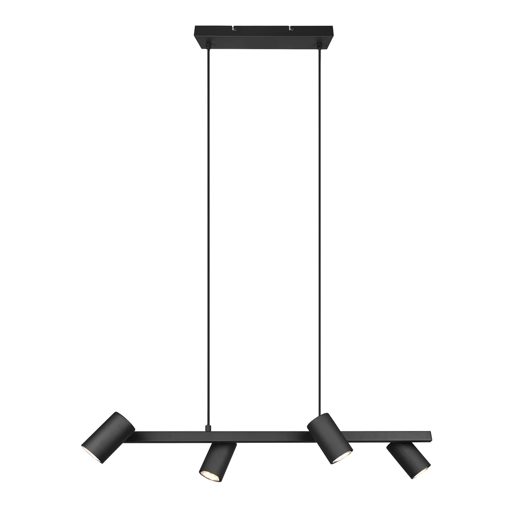 Luster na lanku čierny 4xGU10 MARLEY