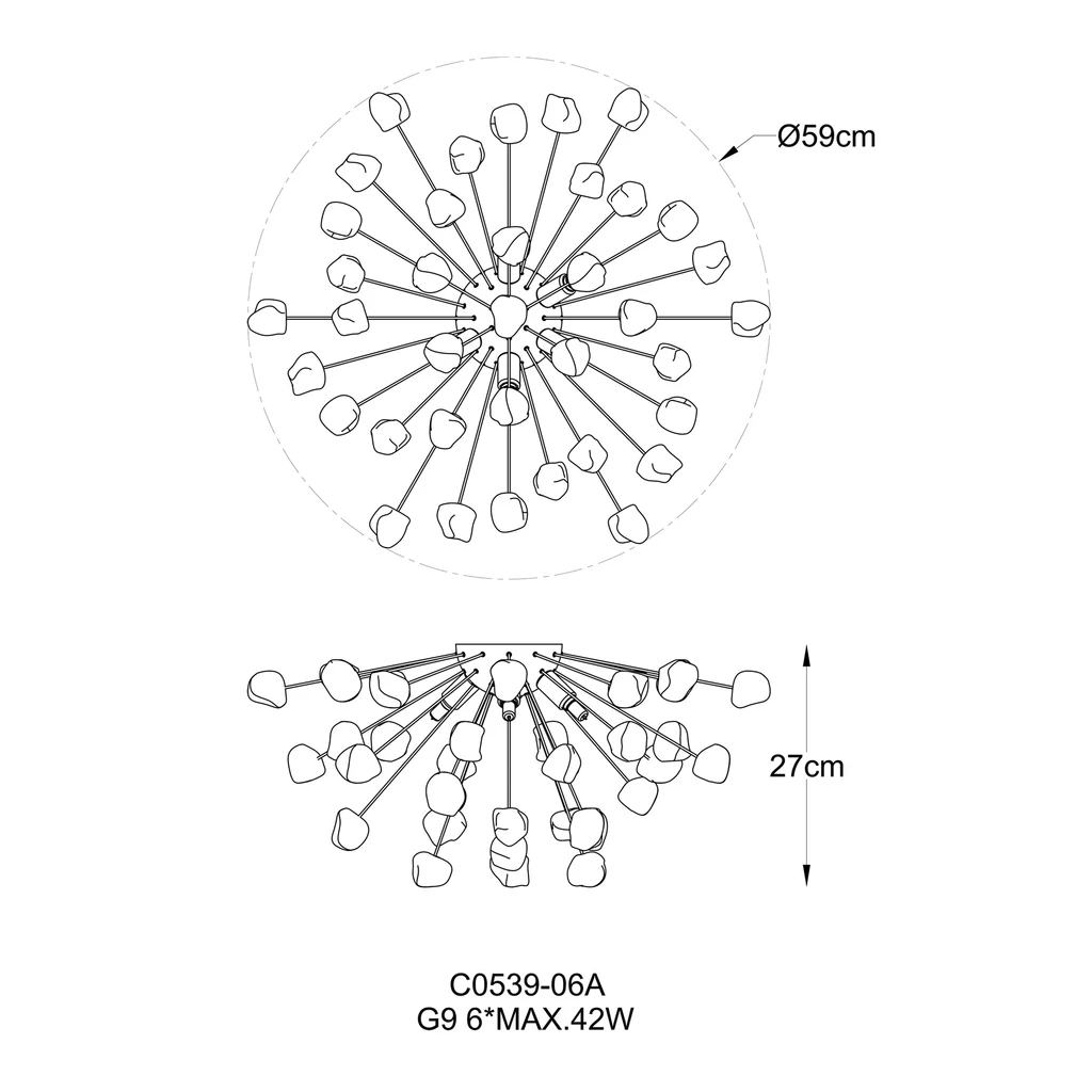 Stropné svietidlo STAR C0539-06A-F4AC