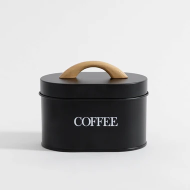 Kuchynská nádoba na kávu čierna 15 cm