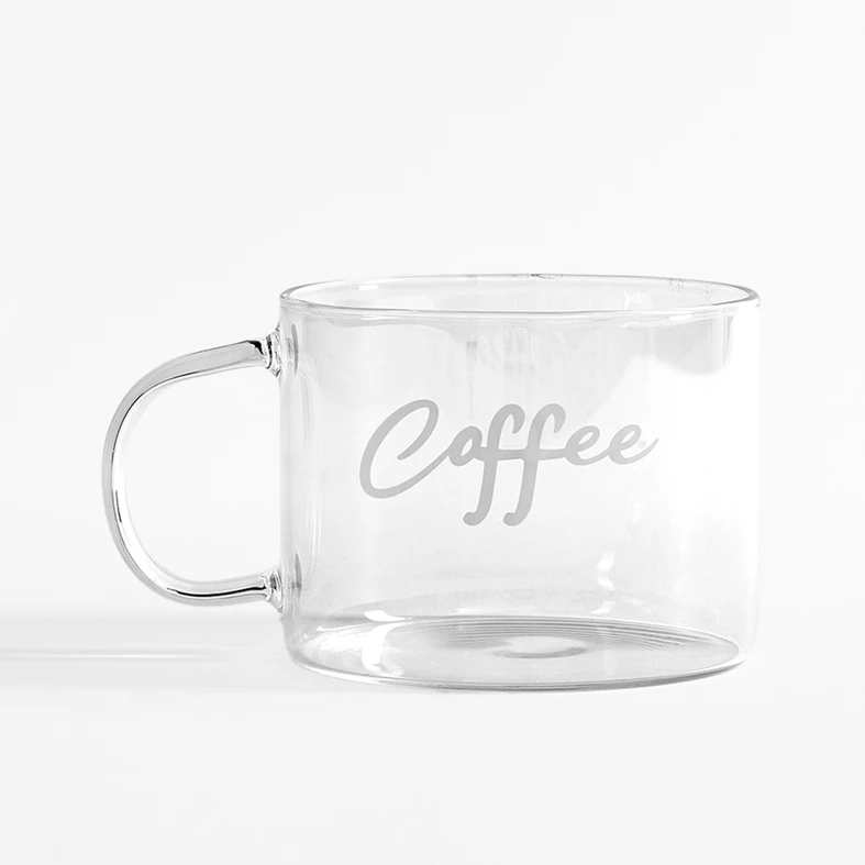 Sklenený hrnček s uškom COFFEE 400 ml