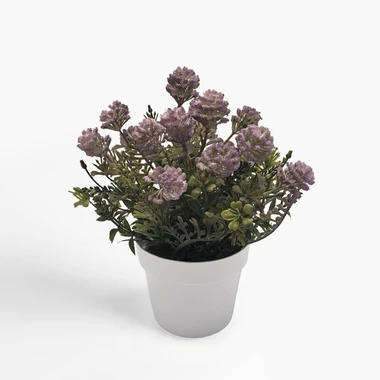 Umelé ružové kvety v kvetináči 23 cm