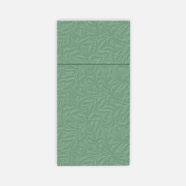 Svetlozelené obrúsky s vreckom na príbor POCKET INSPIRATION FLORAL, 16 ks.