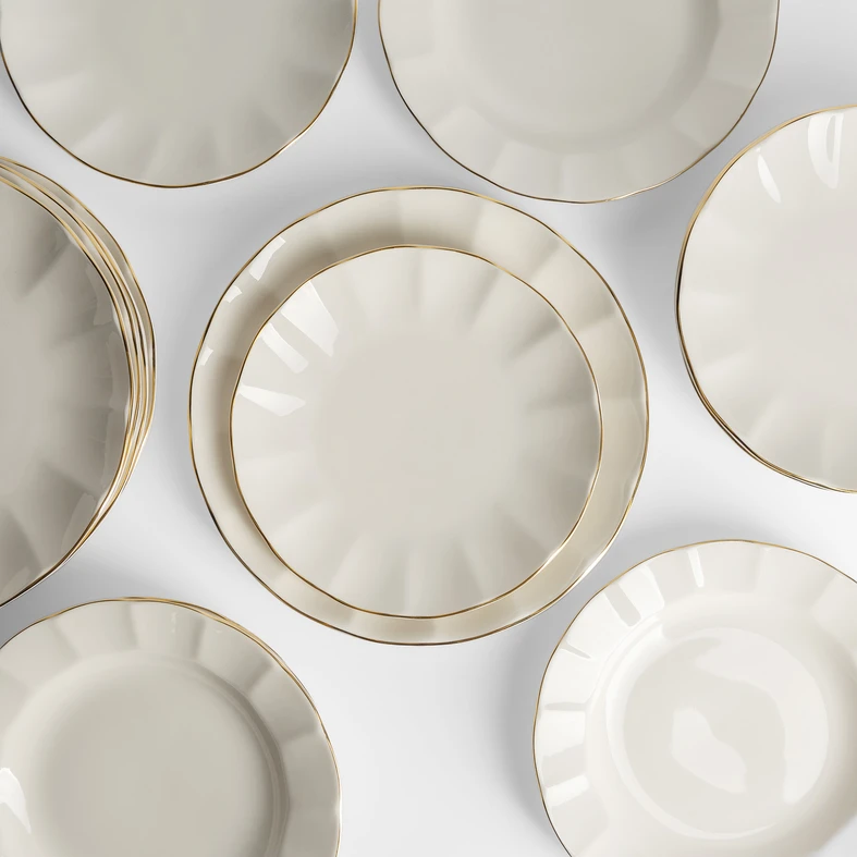 Jedálenská súprava v štýle glamour PERLA, 18 dielna