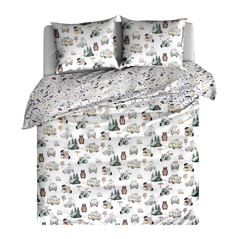 Bavlnená posteľná bielizeň CAMPING 160x200 cm