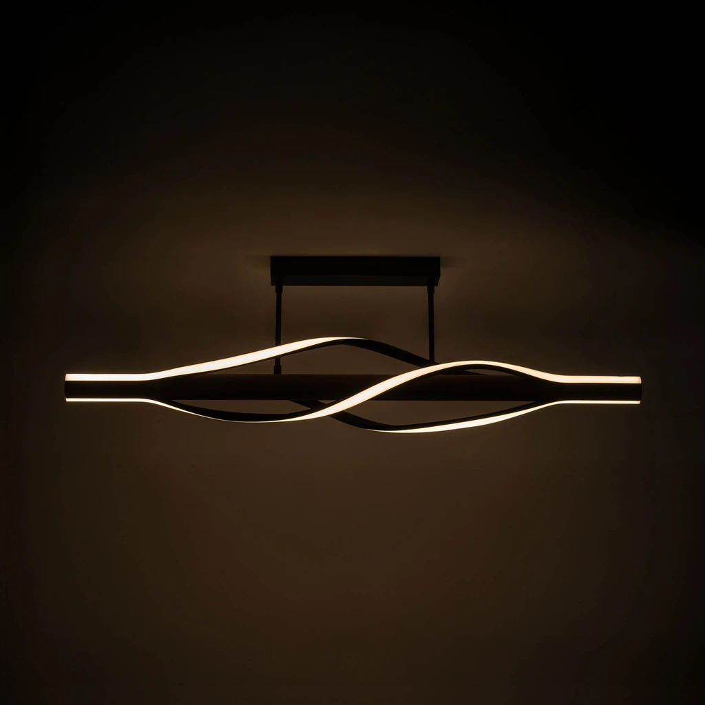 Stropné LED svietidlo drevené čierne BAEZ