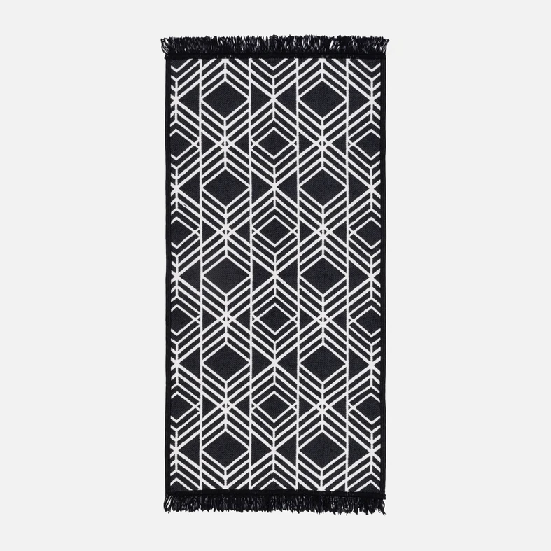 Geometrický koberec čierno-biely ALBORG 50x80 cm