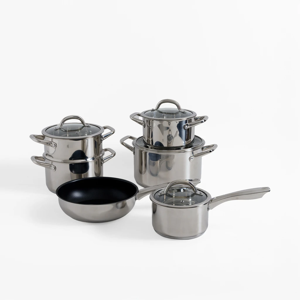 Garnki srebrne ze stali nierdzewnej