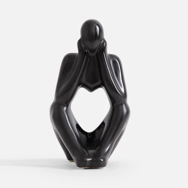 Dekoratívna figúrka v čiernej farbe MYSLIACI ČLOVEK 19 cm