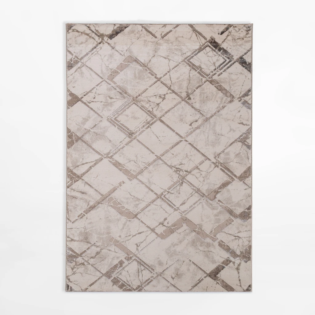 Koberec SPAZZIO s kosoštvorcovým vzorom, krémový, 120x170 cm