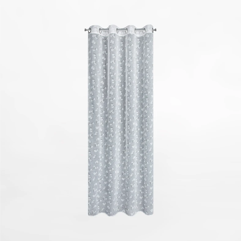 Biała zasłona w białe kwiatki