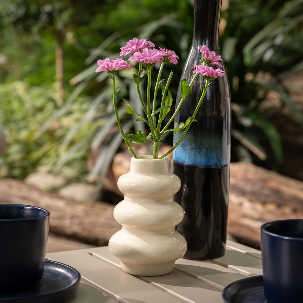 Váza snehuliak v béžovej farbe 12 cm