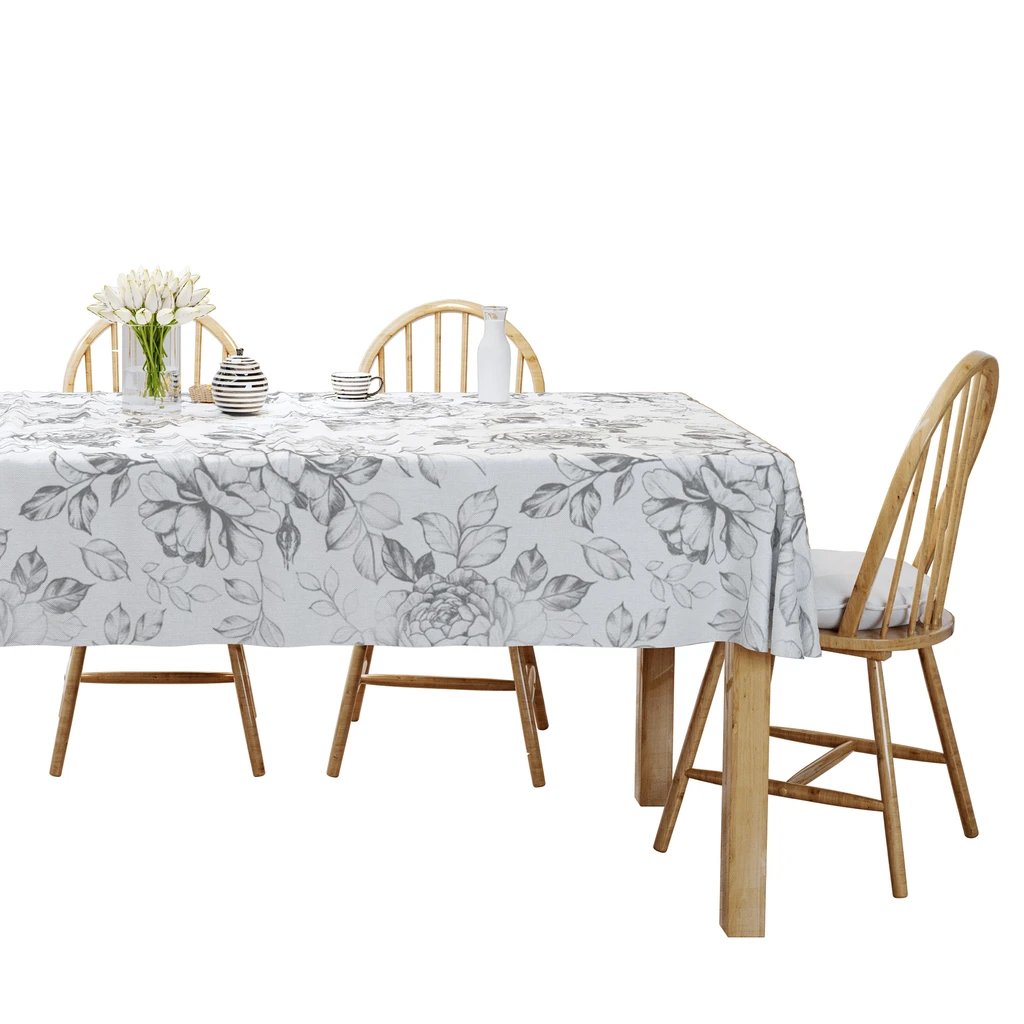 Obrus so sivými kvetmi 110x160 cm