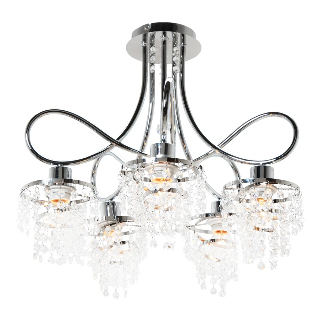 Luster so striebornými kryštálmi TINA 5