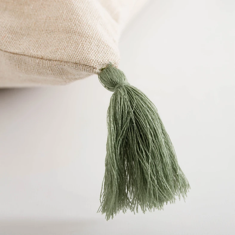 Dekoračná obliečka so strapcami zelená FLORIA 45x45 cm