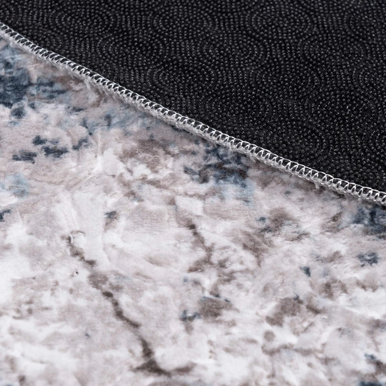 Retro koberec VISION, sivo-modrý, okrúhly, 120 cm