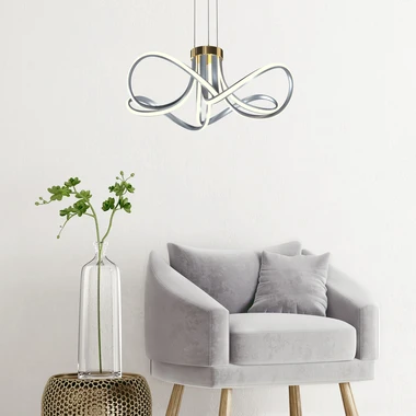 Závesné LED svietidlo ABRO čierno-šedo-zlatá