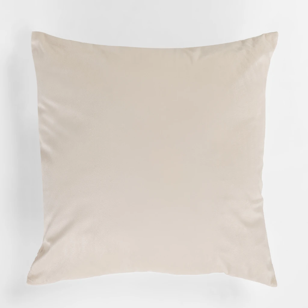 Tył kremowej poszewki welurowej