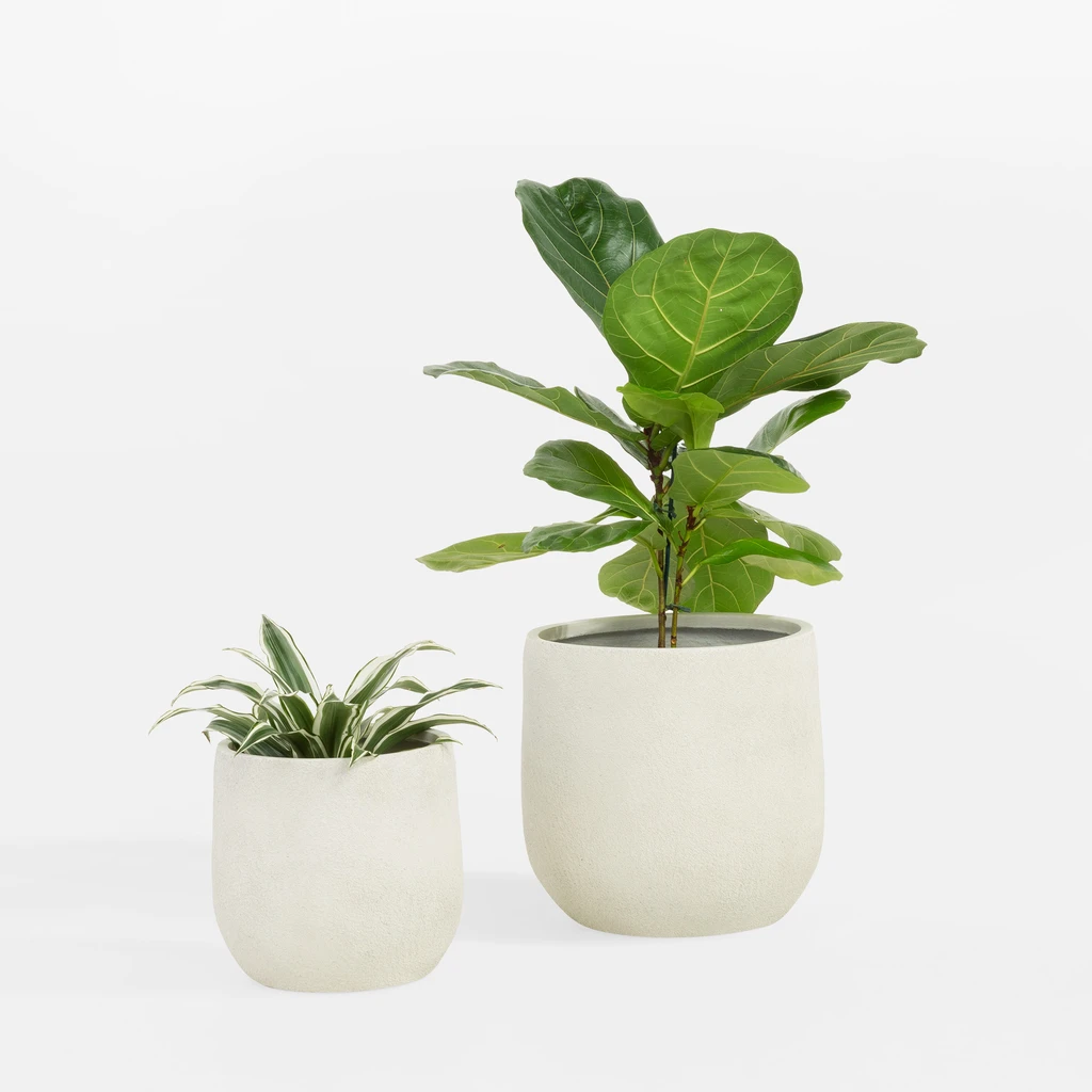 Súprava 2 bielych kvetináčov