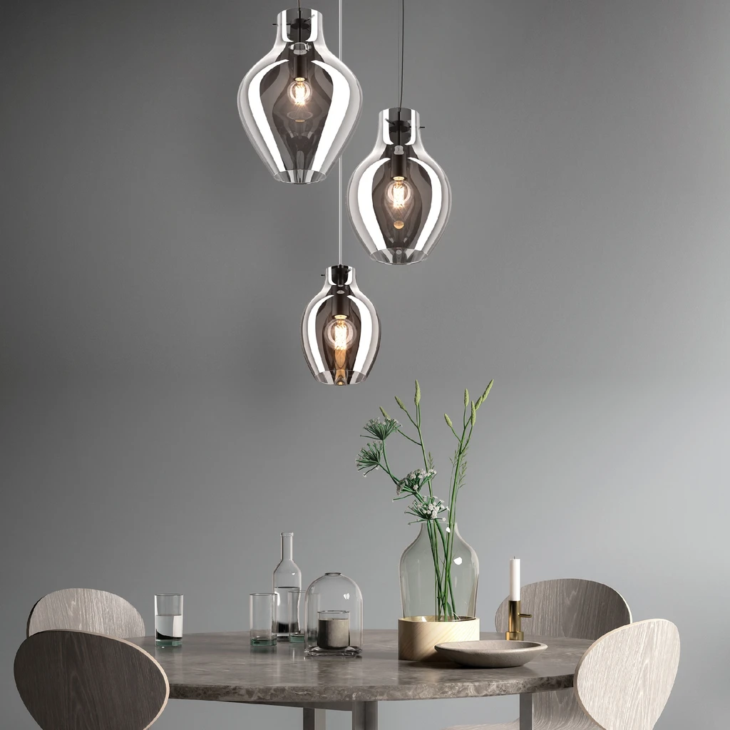 Závesná lampa 1xE27 BRESSO čierno-strieborná 28 cm