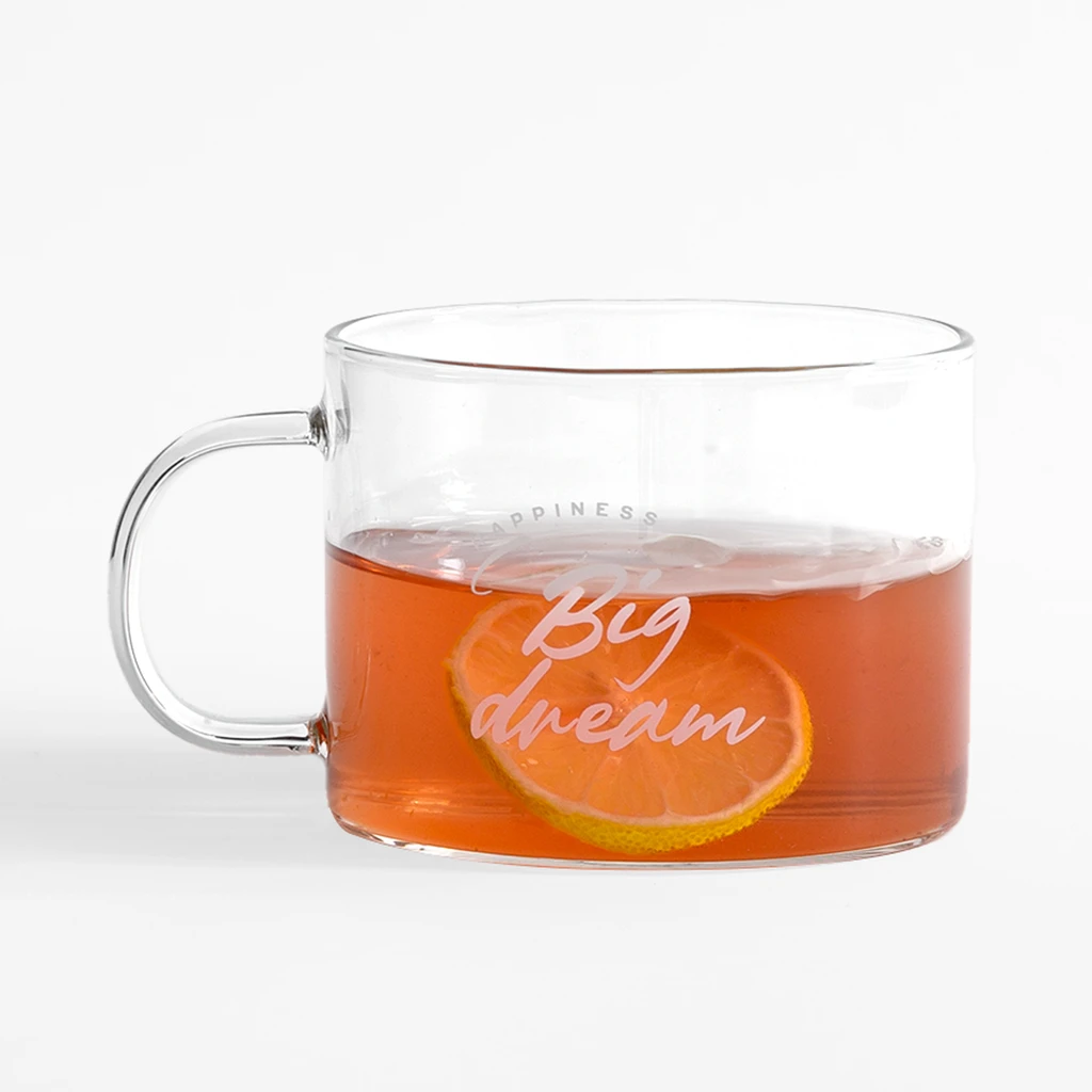 Sklenený hrnček s uškom BIG DREAM 400 ml