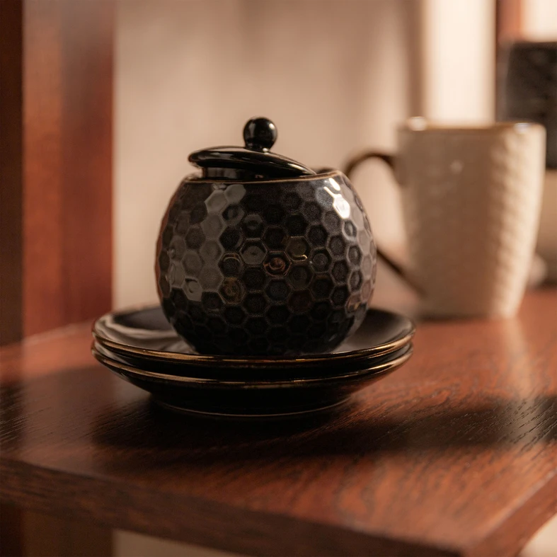 Keramická cukornička BRESCA čierna