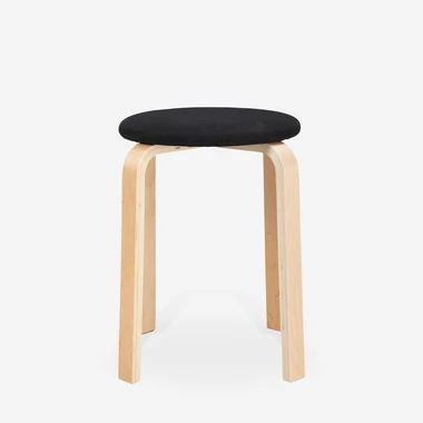 Čierna čalúnená taburetka CETON