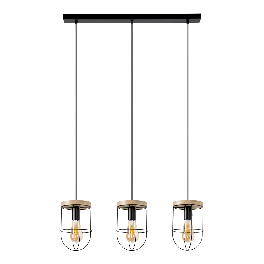 Rustikálne závesné svietidlo dubové drevo RENO III, 3xE27