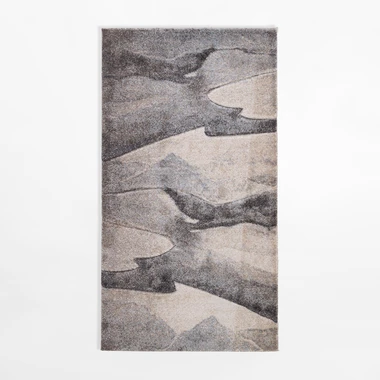 Koberec s abstraktným vzorom KERY, béžovo-sivý, 80x150 cm