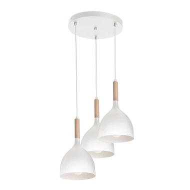 Závesné svietidlo biele 3xE27 NOAK WOOD 1195