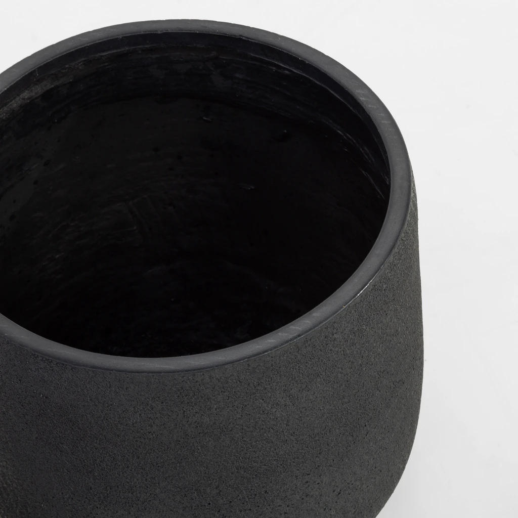 Súprava 2 čiernych kvetináčov