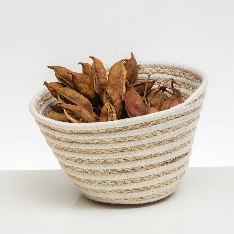 Pletený košík v štýle boho MIX 22x14 cm