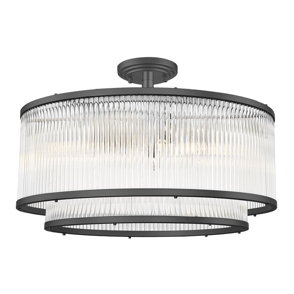 Lampę sufitową SERGIO o średnicy 50 cm możesz wykorzystać jako ozdobę oraz oświetlenie dla pokoju dziennego, salonu lub jadalni.