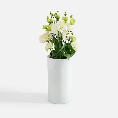 Sklenená váza biela LUCA 29 cm