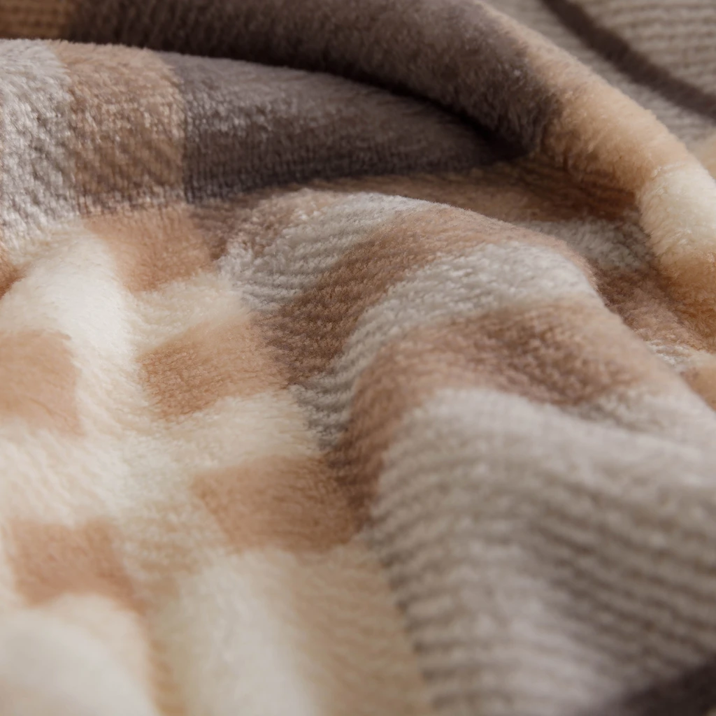 Béžová károvaná deka TYLOR 150x200 cm