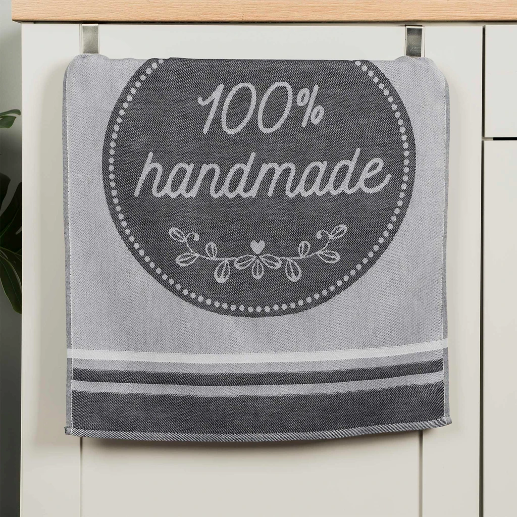 Kuchynská utierka HANDMADE, sivá 50x70 cm
